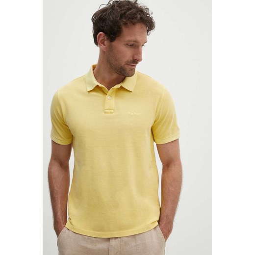 Pepe Jeans polo bawełniane kolor żółty gładki ze sklepu ANSWEAR.com w kategorii T-shirty męskie - zdjęcie 172615263