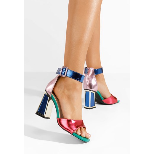 Wielokolorowy eleganckie sandały Wella V3 ze sklepu Zapatos w kategorii Sandały damskie - zdjęcie 172615883