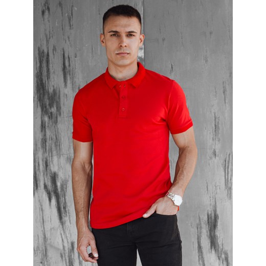 Koszulka męska polo czerwona Dstreet PX0598 ze sklepu DSTREET.PL w kategorii T-shirty męskie - zdjęcie 172615942