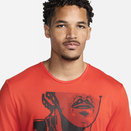 T-shirt męski Nike czerwony z krótkimi rękawami 