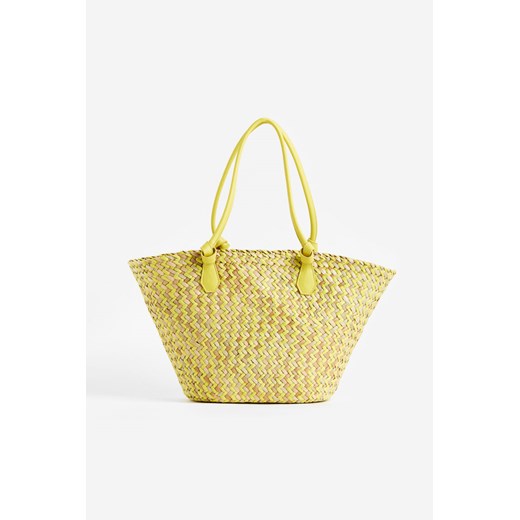 H & M - Słomkowa torba shopper - Żółty ze sklepu H&M w kategorii Torby Shopper bag - zdjęcie 172616040