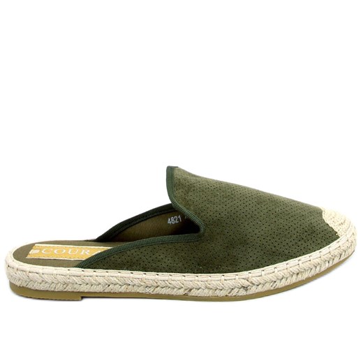 Klapki damskie espadryle Carmen Green zielone 37 ButyModne.pl