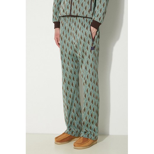 Needles spodnie Track Pant męskie kolor turkusowy proste OT225 ze sklepu PRM w kategorii Spodnie męskie - zdjęcie 172617511