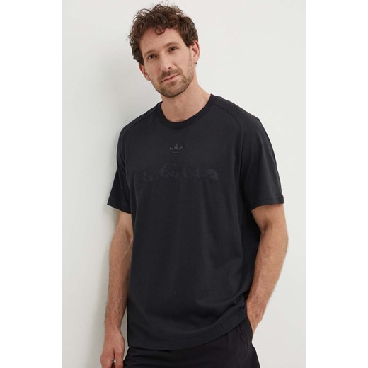 adidas Originals t-shirt bawełniany męski kolor czarny z aplikacją IT7473 ze sklepu PRM w kategorii T-shirty męskie - zdjęcie 172617641