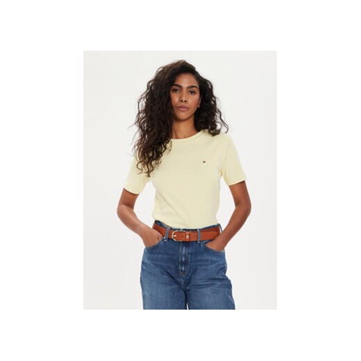 Tommy Hilfiger T-Shirt New Cody WW0WW40587 Żółty Slim Fit ze sklepu MODIVO w kategorii Bluzki damskie - zdjęcie 172618621