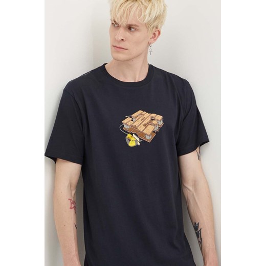 DC t-shirt bawełniany Handmade męski kolor granatowy z nadrukiem ADYZT05339 ze sklepu ANSWEAR.com w kategorii T-shirty męskie - zdjęcie 172619273