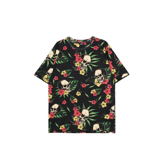 Cropp - Koszulka z hawajskim motywem - czarny ze sklepu Cropp w kategorii T-shirty męskie - zdjęcie 172619653