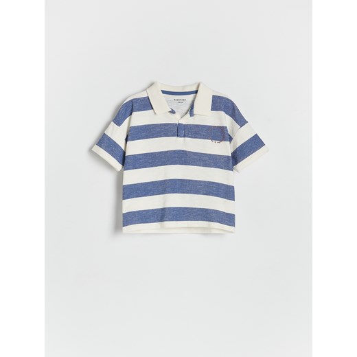 Reserved - T-shirt polo w paski - granatowy ze sklepu Reserved w kategorii T-shirty chłopięce - zdjęcie 172620151