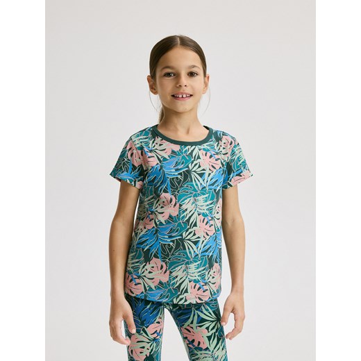 Reserved - Wzorzysty t-shirt - wielobarwny ze sklepu Reserved w kategorii Bluzki dziewczęce - zdjęcie 172620224