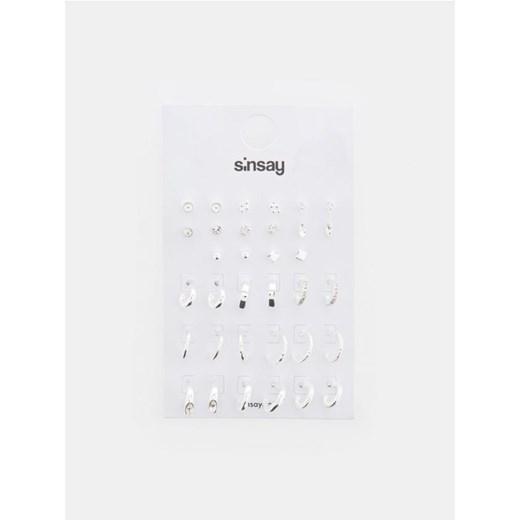 Sinsay - Kolczyki 17 pack - srebrny ze sklepu Sinsay w kategorii Kolczyki - zdjęcie 172621273