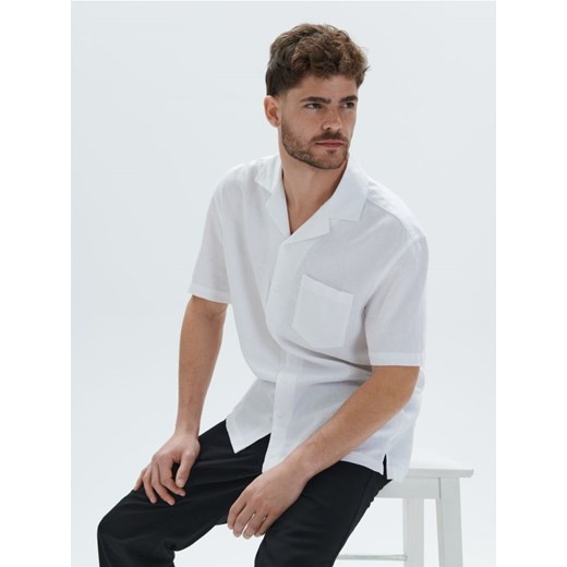 Sinsay - Koszula z lnem - biały ze sklepu Sinsay w kategorii Koszule męskie - zdjęcie 172621312