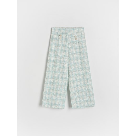 Reserved - Tweedowe spodnie - jasnoturkusowy ze sklepu Reserved w kategorii Spodnie dziewczęce - zdjęcie 172622032