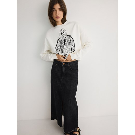 Reserved - Bluza z nadrukiem - złamana biel ze sklepu Reserved w kategorii Bluzy damskie - zdjęcie 172623743