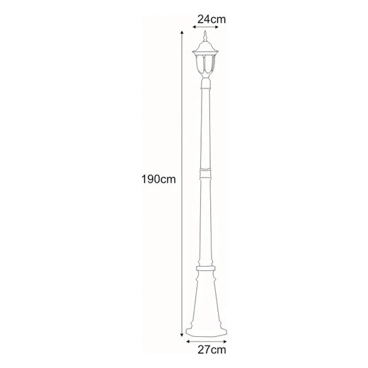 Czarno-złota wysoka latarnia ogrodowa - S319-Hadson Lumes One Size Edinos.pl