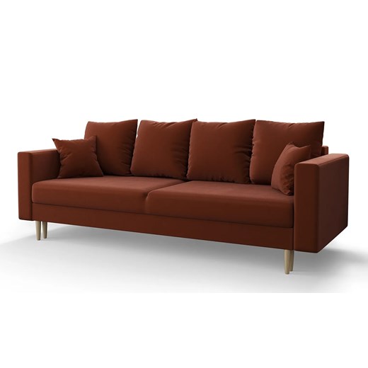Brązowa rozkładana sofa na nóżkach N9-T50 ze sklepu Edinos.pl w kategorii Sofy i kanapy - zdjęcie 172624250