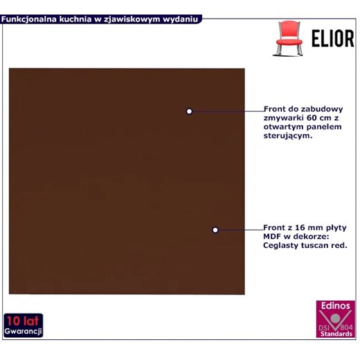 Front zmywarki z panelem odkrytym 60 cm tuscan red - Fiorentina 23X Elior One Size Edinos.pl