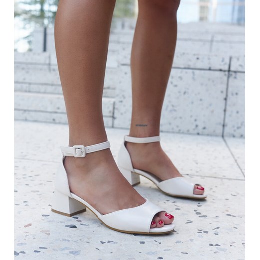 Sandały na słupku ze skórzana wkładką Sirin ze sklepu gemre w kategorii Sandały damskie - zdjęcie 172625153