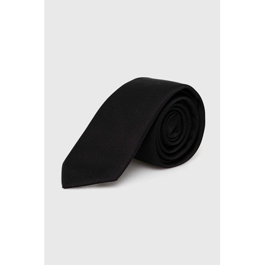 HUGO krawat kolor czarny 50503476 ze sklepu ANSWEAR.com w kategorii Krawaty - zdjęcie 172625571