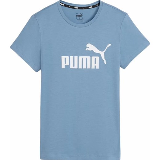 Bluzka damska Puma bawełniana niebieska z okrągłym dekoltem z krótkim rękawem 