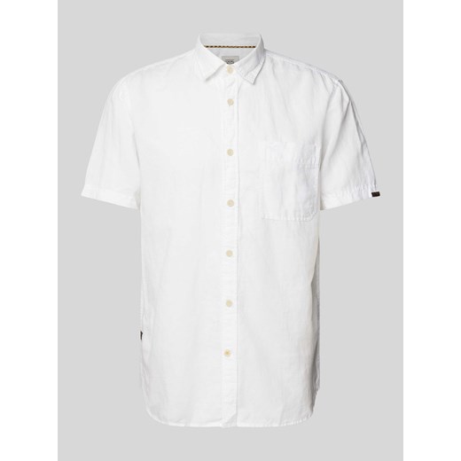 Koszula casulowa o kroju regular fit z mieszanki lnu i bawełny z kieszenią na piersi ze sklepu Peek&Cloppenburg  w kategorii Koszule męskie - zdjęcie 172626661