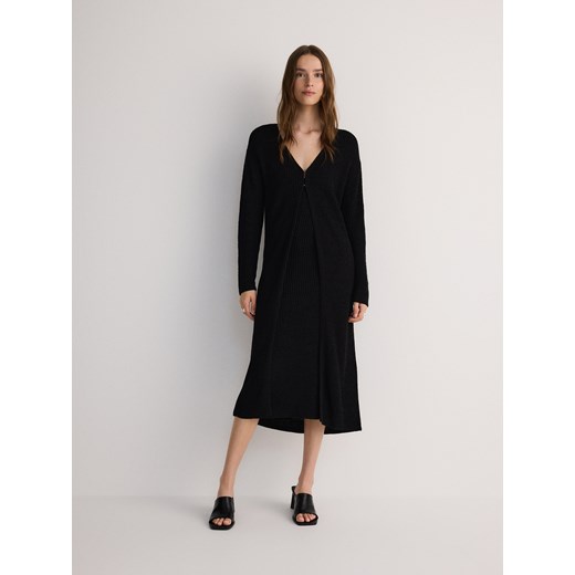 Reserved - Dzianinowa sukienka maxi - czarny ze sklepu Reserved w kategorii Sukienki - zdjęcie 172628880