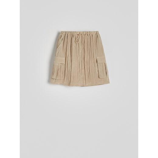 Reserved - Spódnica z kieszeniami cargo - beżowy Reserved L Reserved