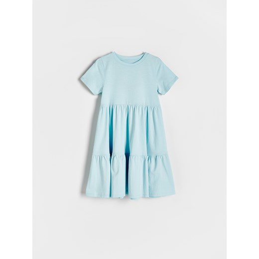 Reserved - Sukienka z bawełny - jasnoturkusowy ze sklepu Reserved w kategorii Sukienki dziewczęce - zdjęcie 172629461