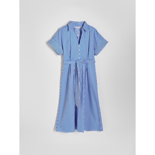 Reserved - Koszulowa sukienka midi - wielobarwny Reserved XL Reserved