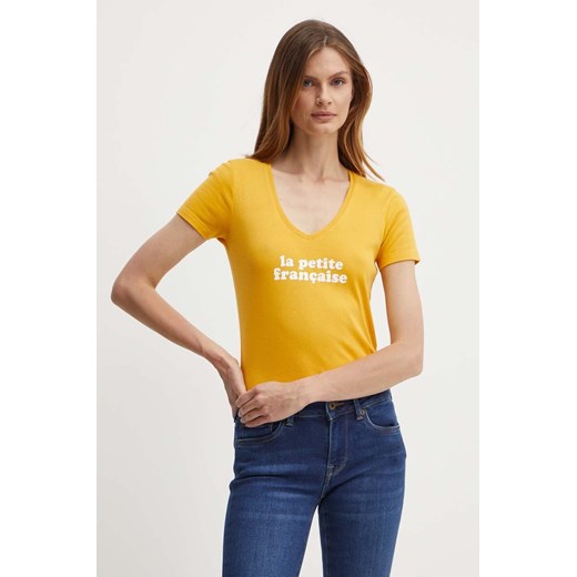 La Petite Française t-shirt bawełniany THIBAULT damski kolor pomarańczowy ze sklepu ANSWEAR.com w kategorii Bluzki damskie - zdjęcie 172630253