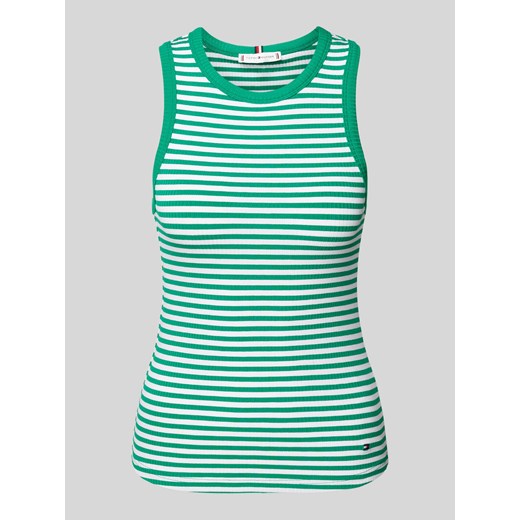Top o kroju slim fit ze wzorem w paski ze sklepu Peek&Cloppenburg  w kategorii Bluzki damskie - zdjęcie 172630903