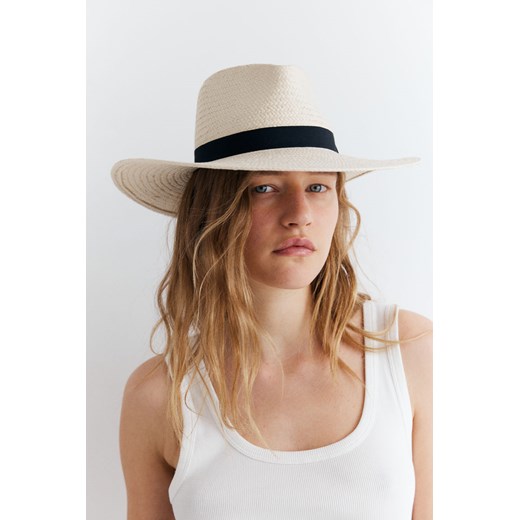 H & M - Słomkowy kapelusz fedora - Beżowy ze sklepu H&M w kategorii Kapelusze damskie - zdjęcie 172631030