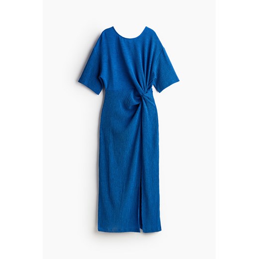 H & M - Sukienka maxi ze skręconym detalem - Niebieski H & M L H&M