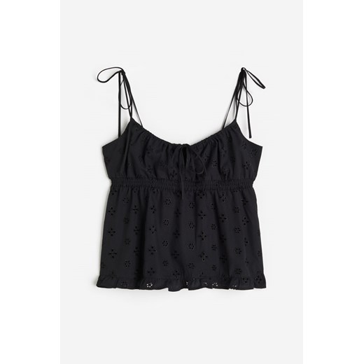 H & M - Top z wiązanym detalem - Czarny ze sklepu H&M w kategorii Bluzki damskie - zdjęcie 172631153