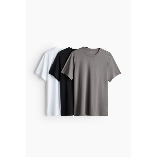 H & M - Sportowy T-shirt DryMove 3-pak - Biały ze sklepu H&M w kategorii T-shirty męskie - zdjęcie 172631181