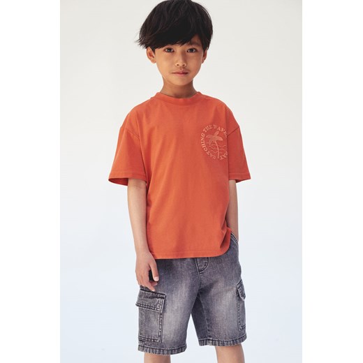 H & M - Bawełniany T-shirt z motywem - Pomarańczowy ze sklepu H&M w kategorii T-shirty chłopięce - zdjęcie 172631240