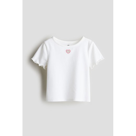 H & M - T-shirt z nadrukiem - Biały ze sklepu H&M w kategorii Bluzki dziewczęce - zdjęcie 172631273