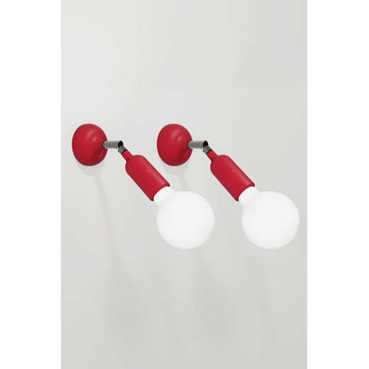H & M - Zestaw 2 Silikonowych Lamp Z Żarówkami - Czerwony ze sklepu H&M w kategorii Lampy ścienne - zdjęcie 172631402