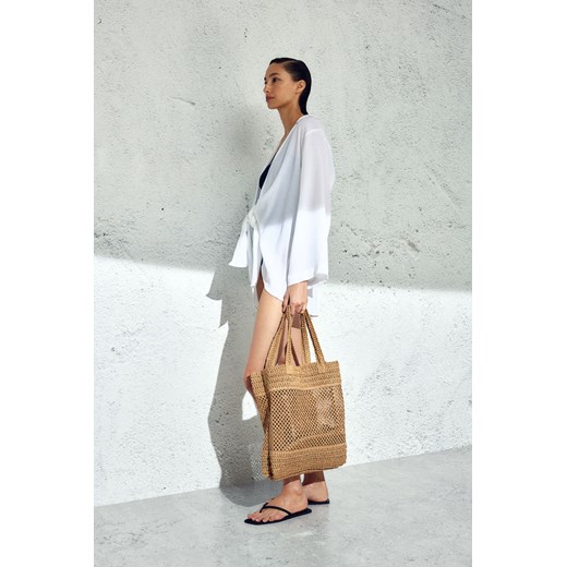 H & M - Słomkowa torba shopper - Beżowy ze sklepu H&M w kategorii Torby Shopper bag - zdjęcie 172631453