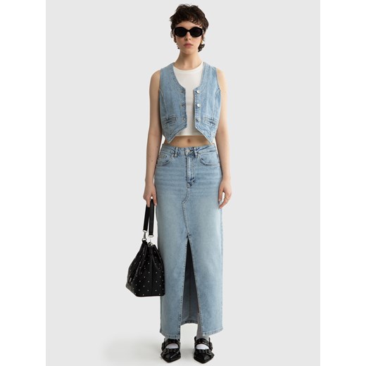 Spódnica damska maxi jeansowa z wysokim stanem Pili 208 ze sklepu Big Star w kategorii Spódnice - zdjęcie 172632224