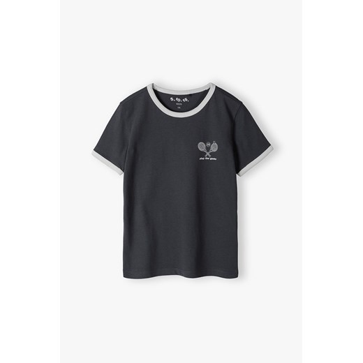 Grafitowy t-shirt z bawełny dla chłopca - 5.10.15. ze sklepu 5.10.15 w kategorii T-shirty chłopięce - zdjęcie 172638003