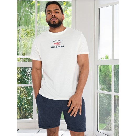 Sinsay - Koszulka z nadrukiem - kremowy ze sklepu Sinsay w kategorii T-shirty męskie - zdjęcie 172639431