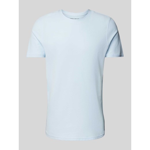 T-shirt z prążkowanym okrągłym dekoltem ze sklepu Peek&Cloppenburg  w kategorii T-shirty męskie - zdjęcie 172641021
