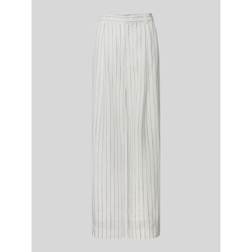Spodnie z mieszanki lyocellu i lnu ze wzorem w paski ze sklepu Peek&Cloppenburg  w kategorii Spodnie damskie - zdjęcie 172641024