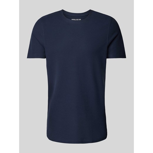 T-shirt z prążkowanym okrągłym dekoltem ze sklepu Peek&Cloppenburg  w kategorii T-shirty męskie - zdjęcie 172641151