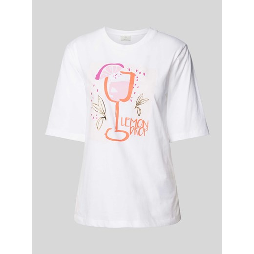 T-shirt z nadrukiem z motywem i okrągłym dekoltem ze sklepu Peek&Cloppenburg  w kategorii Bluzki damskie - zdjęcie 172641224