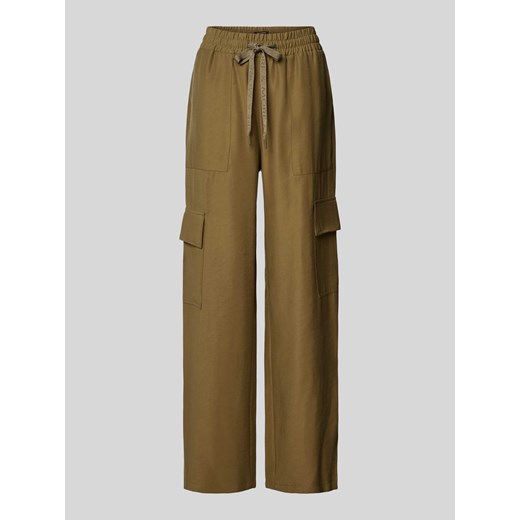 Spodnie materiałowe o kroju regular fit z elastycznym pasem ze sklepu Peek&Cloppenburg  w kategorii Spodnie damskie - zdjęcie 172641291