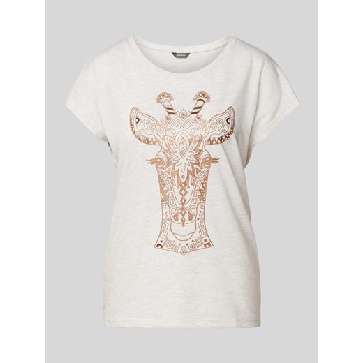 T-shirt z dodatkiem wiskozy i zwierzęcym nadrukiem ze sklepu Peek&Cloppenburg  w kategorii Bluzki damskie - zdjęcie 172641351