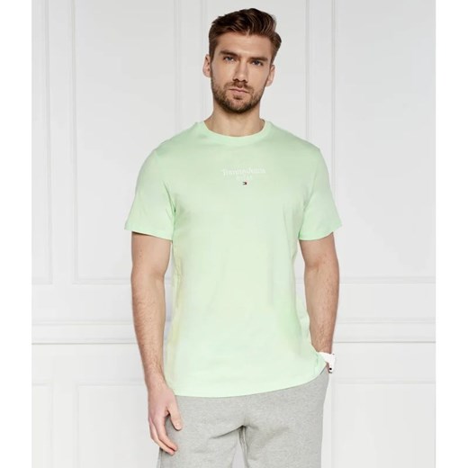 T-shirt męski Tommy Jeans zielony z krótkim rękawem 