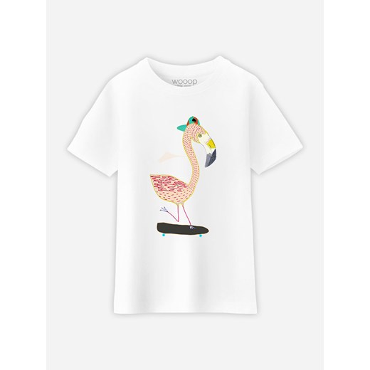 WOOOP Koszulka &quot;Flamingo Skater&quot; w kolorze białym Wooop 104 wyprzedaż Limango Polska