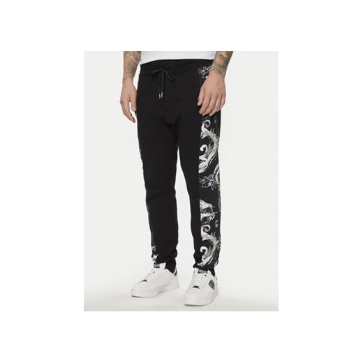 Versace Jeans Couture Spodnie dresowe 76GAA3C0 Czarny Regular Fit ze sklepu MODIVO w kategorii Spodnie męskie - zdjęcie 172643853